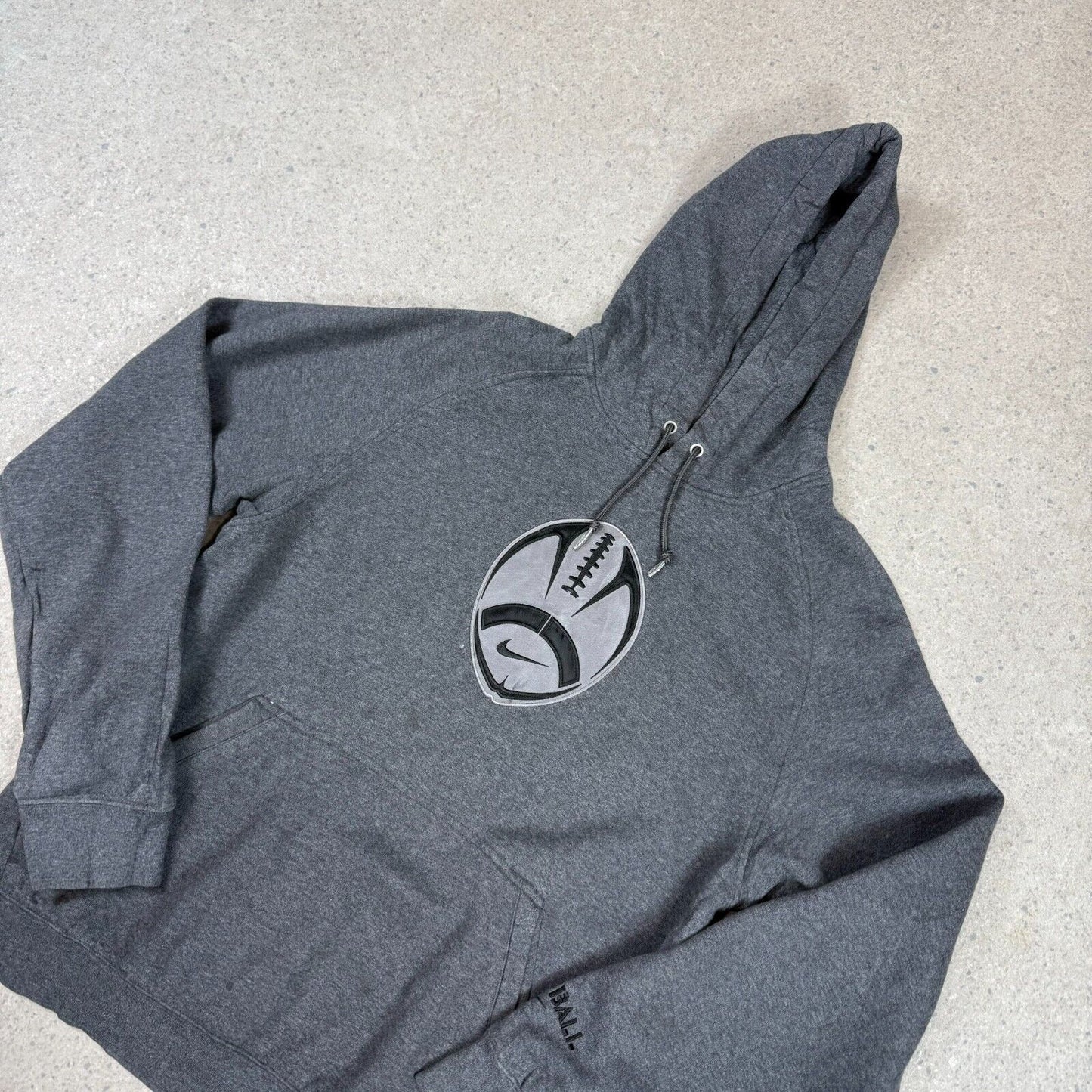 Nike Hoodie Large Charcoal Grey American Football Y2K