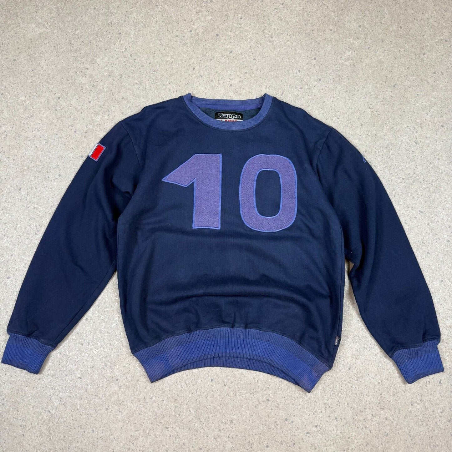 Kappa Sweatshirt Medium Navy Purple 10 Italy Y2K Embroidered