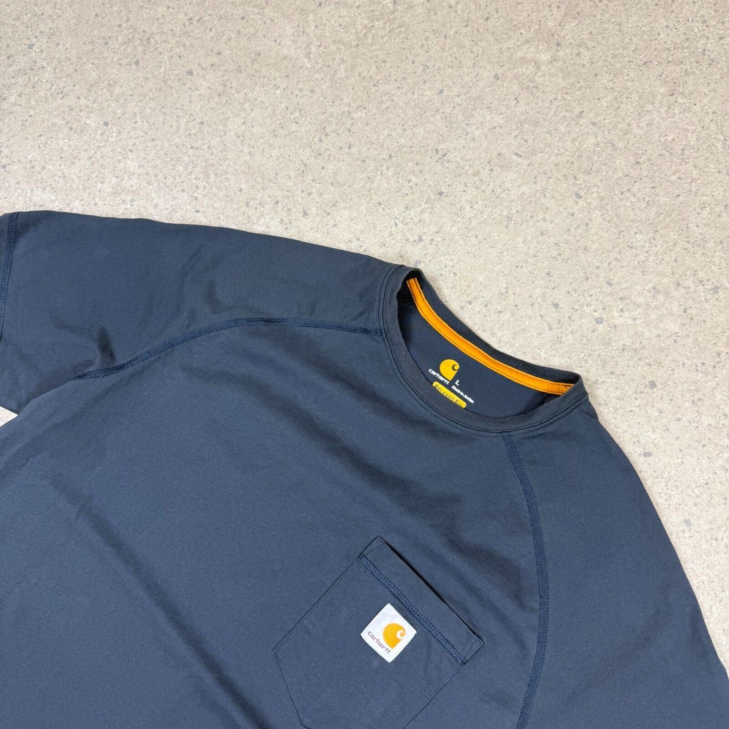 Carhartt T Shirt Large Navy Colourway Pocket Logo Raglan Short Sleeve