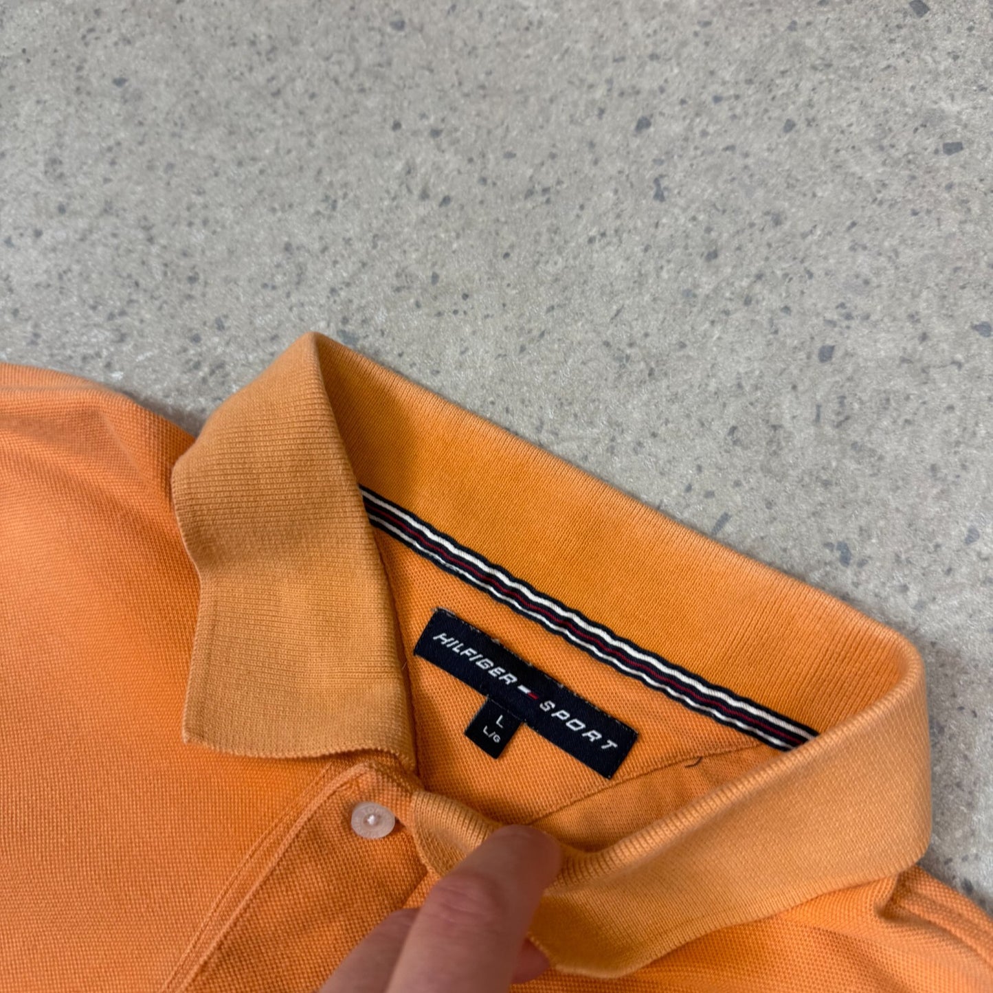 Tommy Sport Polo Shirt Large Orange Colourway Embroidered Logo