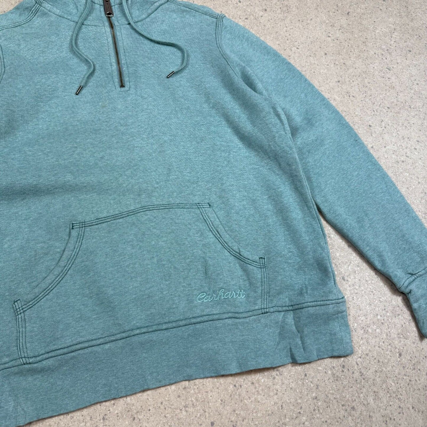 Carhartt 1/4 Zip Hoodie Womens Large Blue