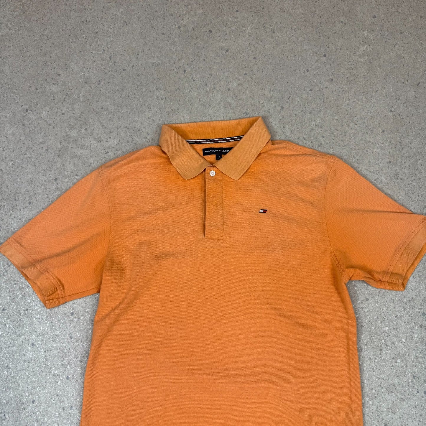 Tommy Sport Polo Shirt Large Orange Colourway Embroidered Logo