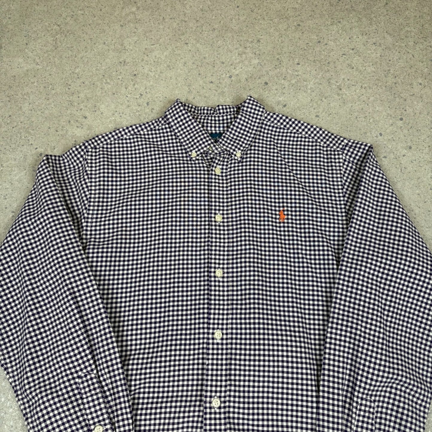 Ralph Lauren Shirt Medium Purple Check Colourway Embroidered Logo Long Sleeve