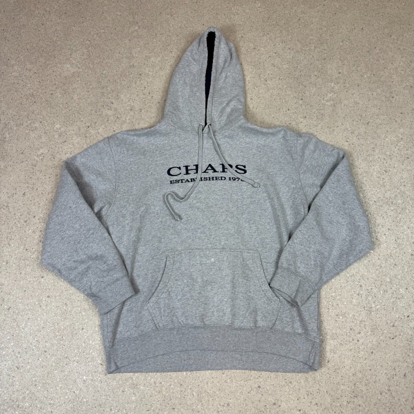 Chaps Hoodie Large Embroidered Logo Fleece Lined Hooded Y2K