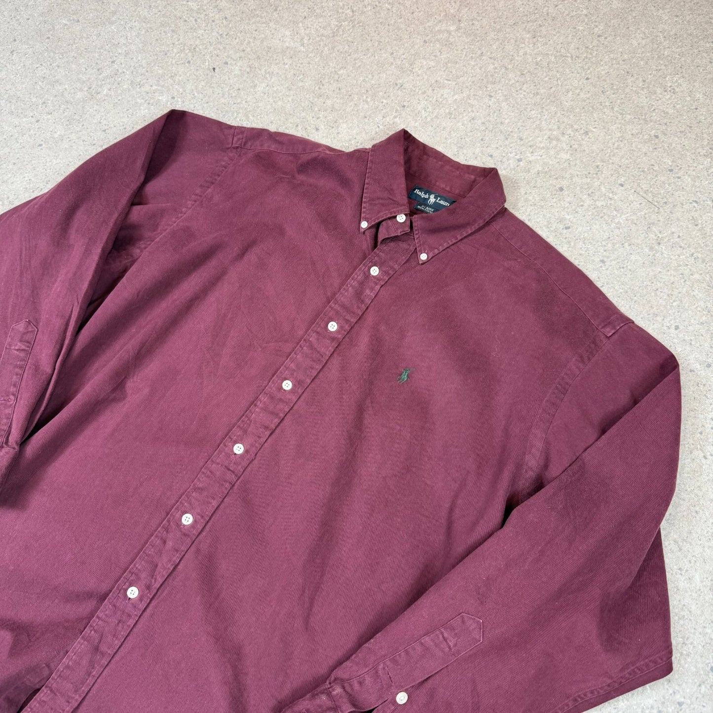 Ralph Lauren Shirt XL Burgundy Colourway Blare Embroidered Logo Cotton