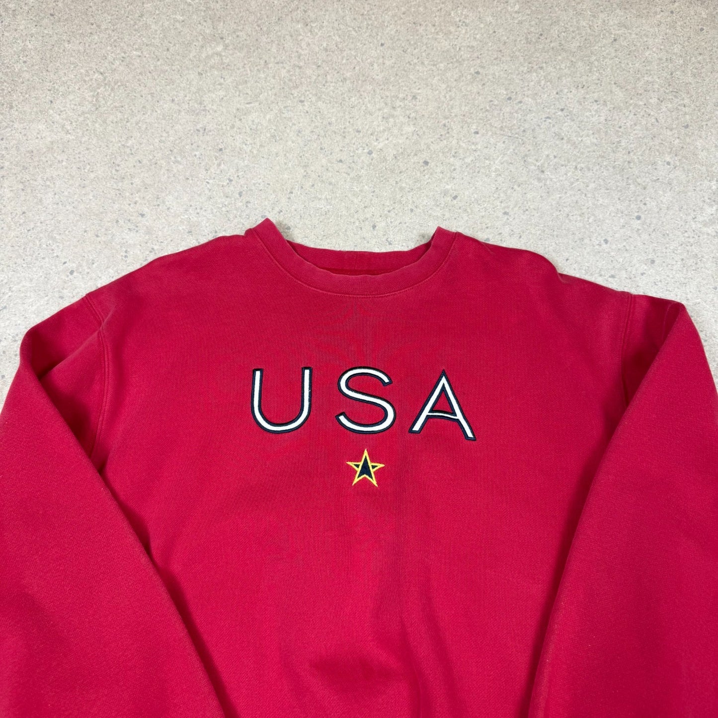 Nike USA Sweater Large Red Silver Tag Small Swoosh