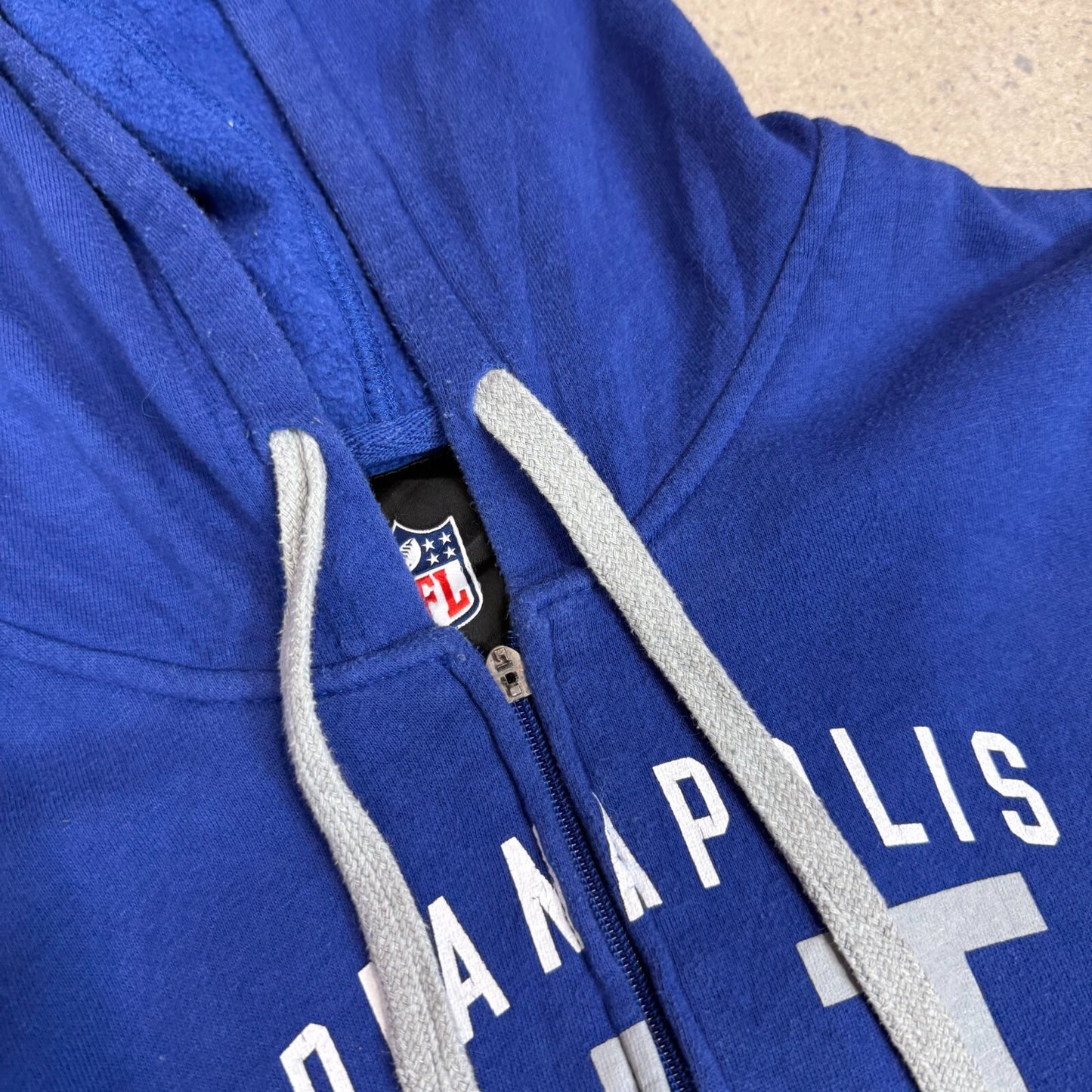 NFL Colts Zip Up Hoodie 2XL Blue Hooded Pocket Y2K