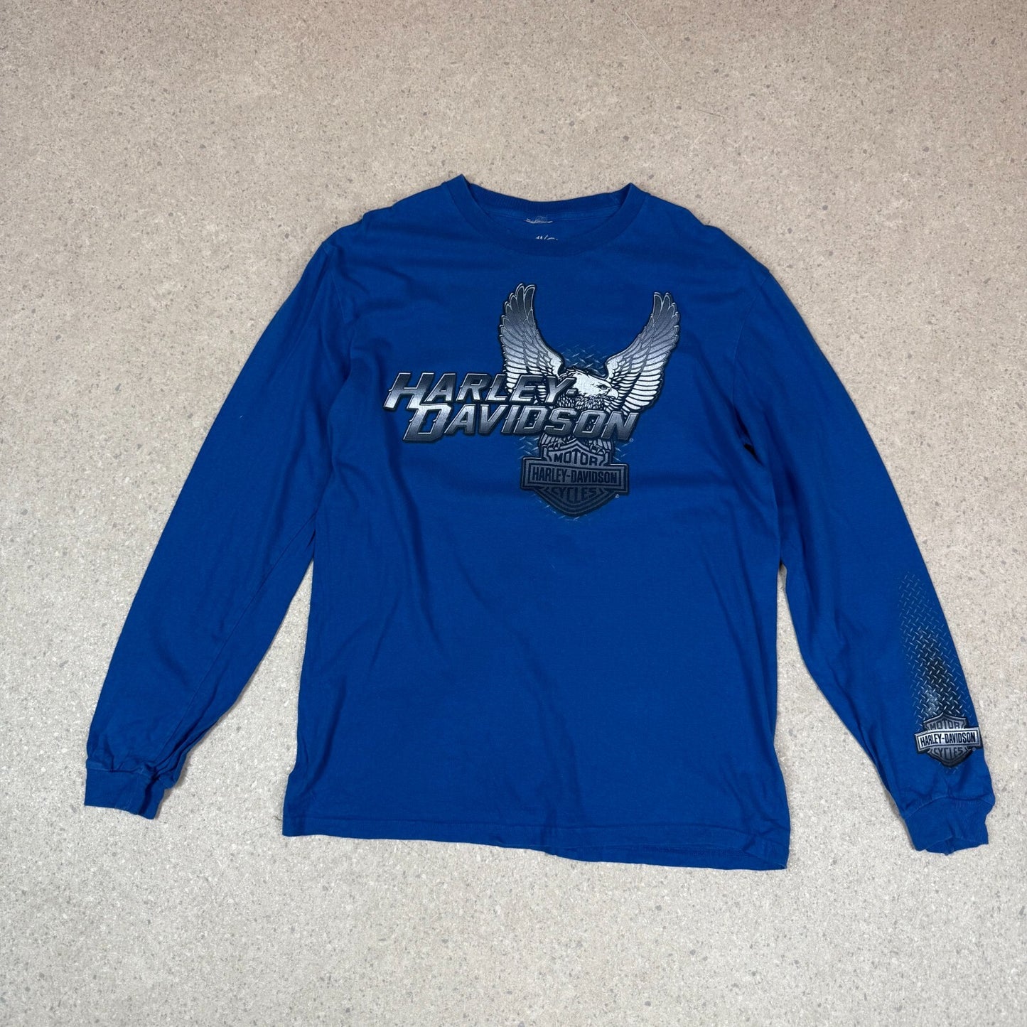 Harley Davidson Large Blue Colours Asheboro NC Long Sleeve