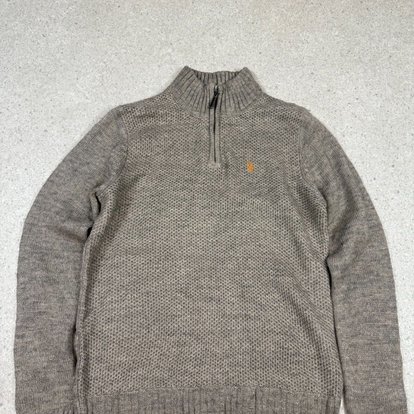Polo Ralph Lauren 1/4 Zip Jumper Small Gray Knit