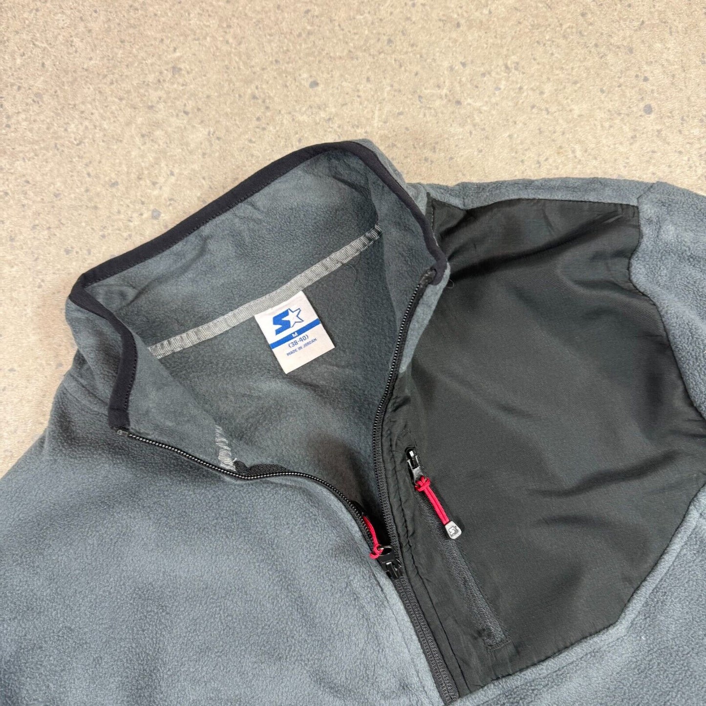 Starter Fleece Medium 1/4 Zip Jumper Grey Black