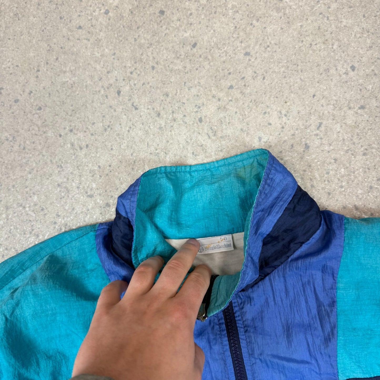 Sergio Tacchini Windbreaker Jacket Large 90s Embroidered Logo Full Zip