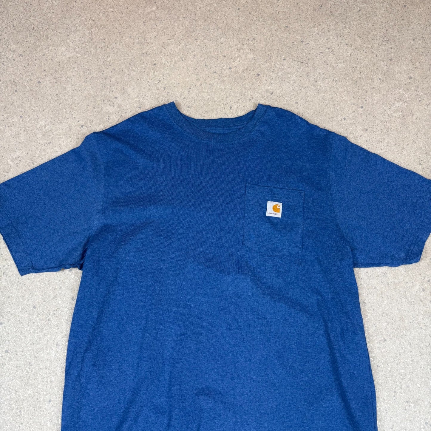 Carhartt T Shirt Large Loose Fit Blue Colourway Pocket logo Heavyweight