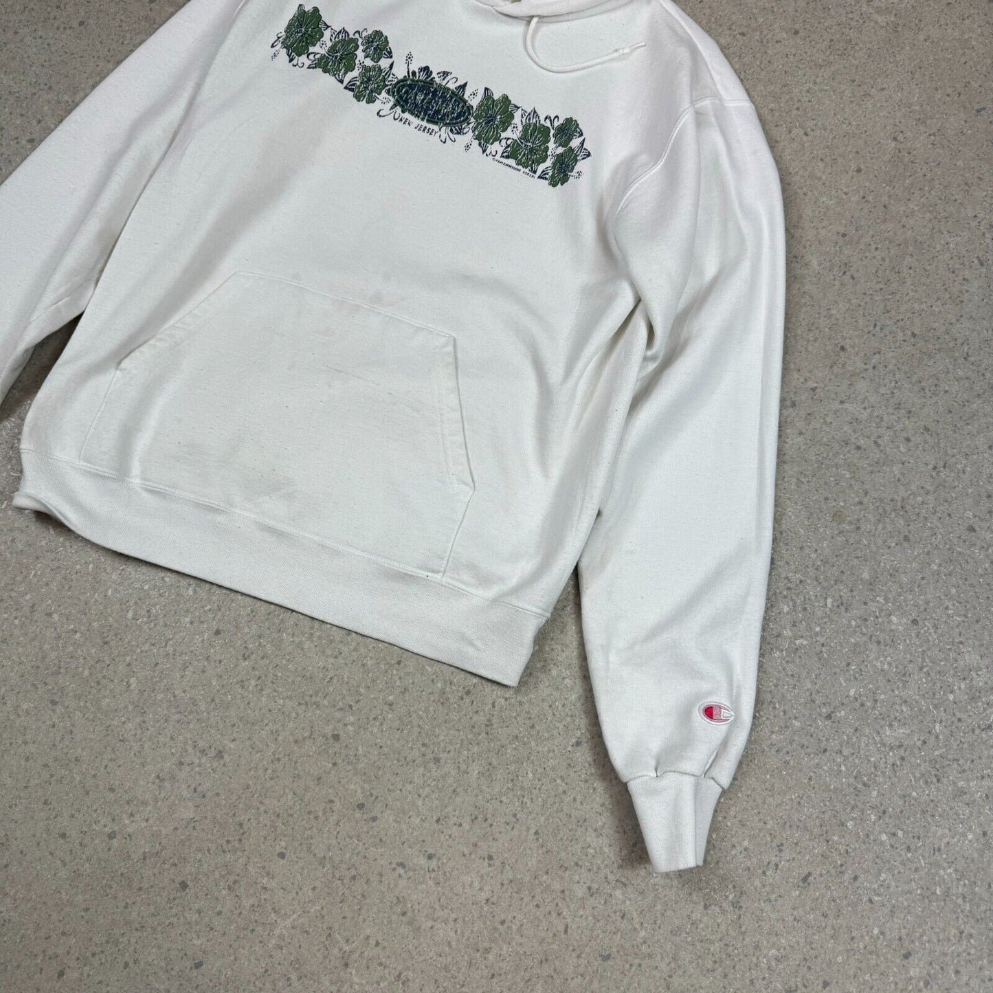 Champion New Jersey Hoodie Medium White