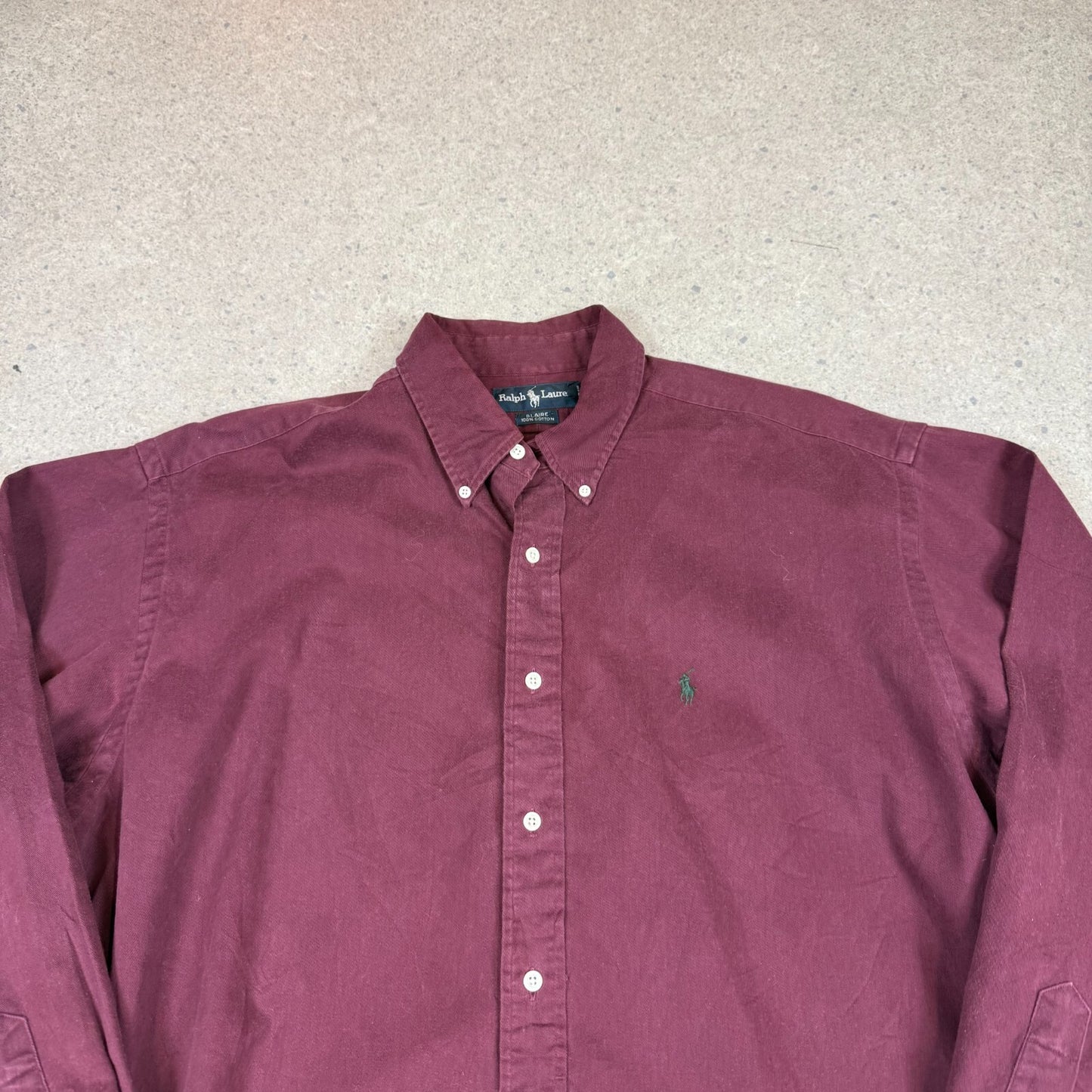 Ralph Lauren Shirt XL Burgundy Colourway Blare Embroidered Logo Cotton