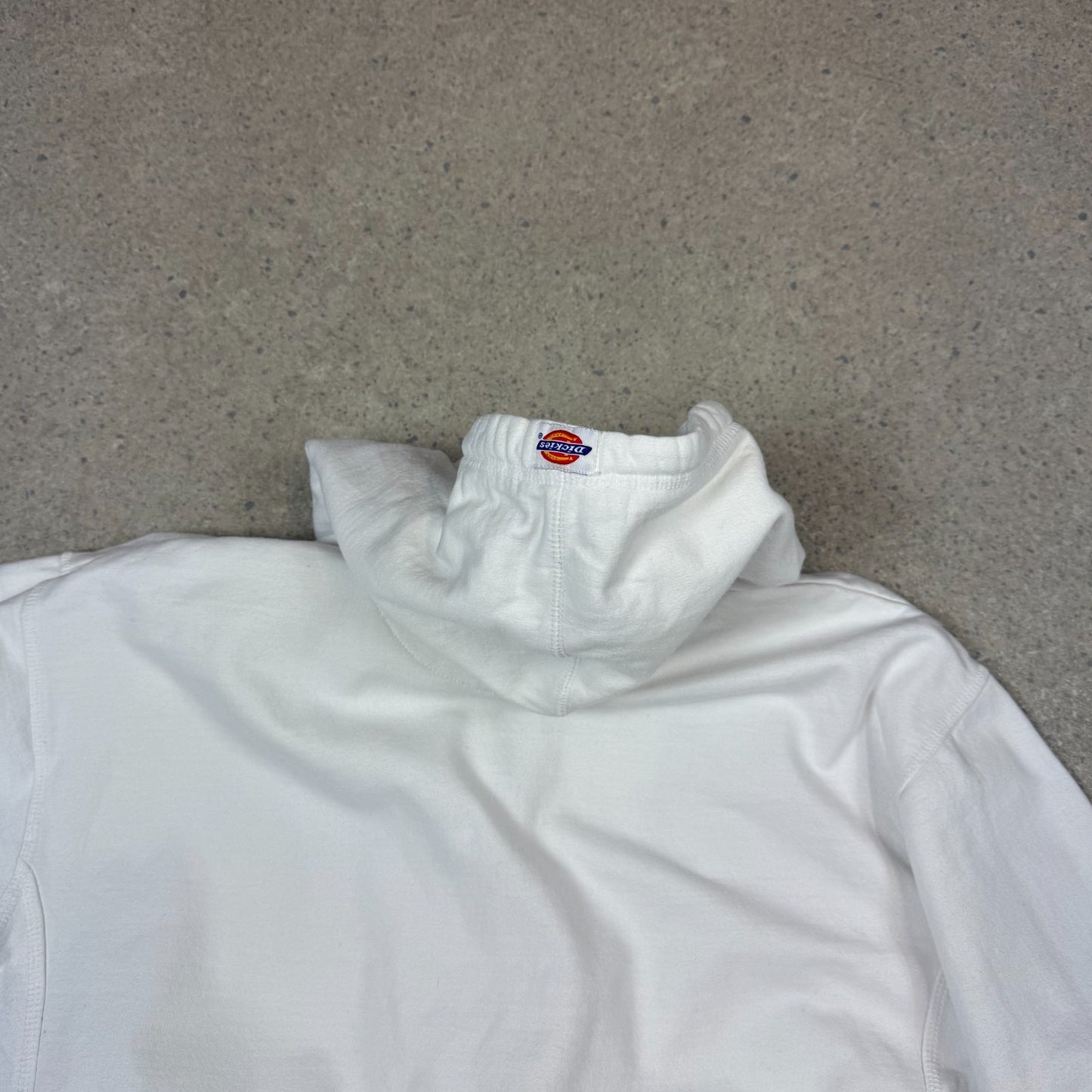 Dickies Zip Up Hoodie Large White Y2K Hooded