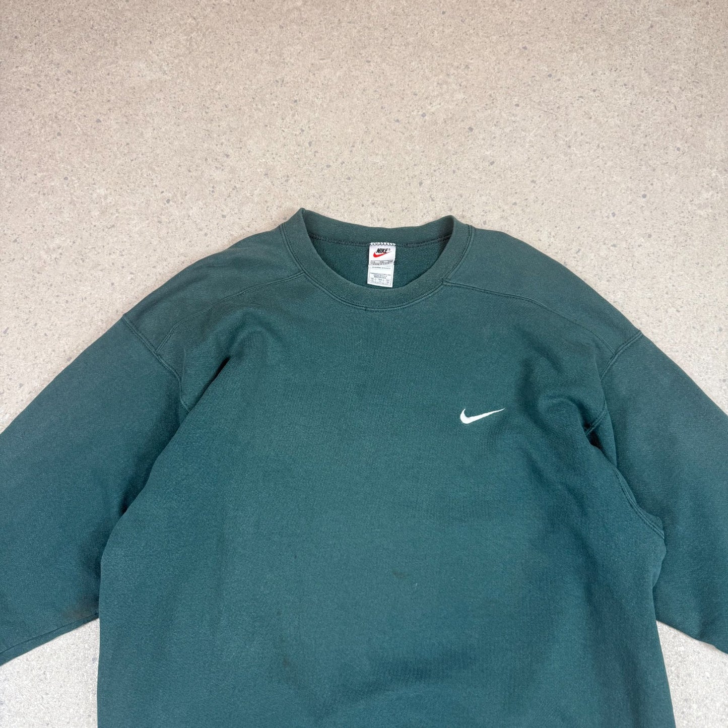 Nike Sweater 2XL Green 90s Made in USA Small Swoosh