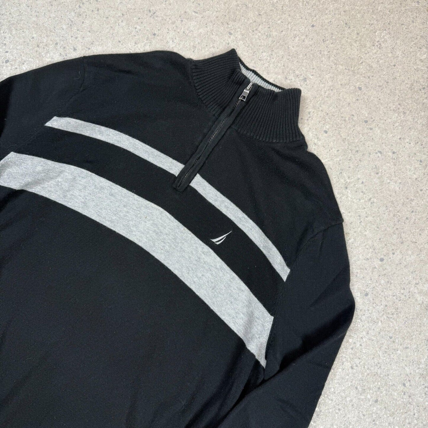 Nautica 1/4 Zip Jumper Large Black White