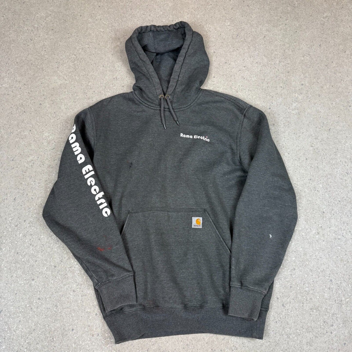 Carhartt Hoodie Medium Rain Defender Rama Electric Print Grey Heavyweight Hooded