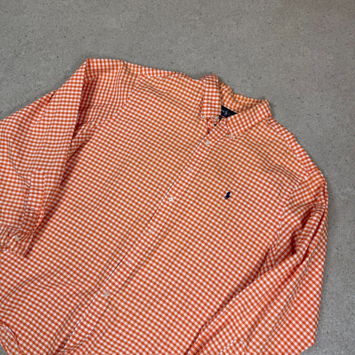 Ralph Lauren Check Shirt 2XL Orange Colourway 18” Neck Relaxed Fit