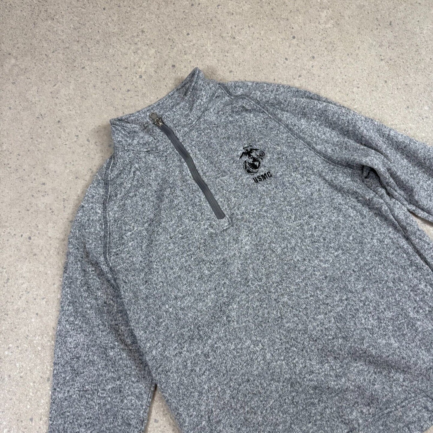 Champion Grey 1/4 Zip Jumper Fleece Large USMC USA