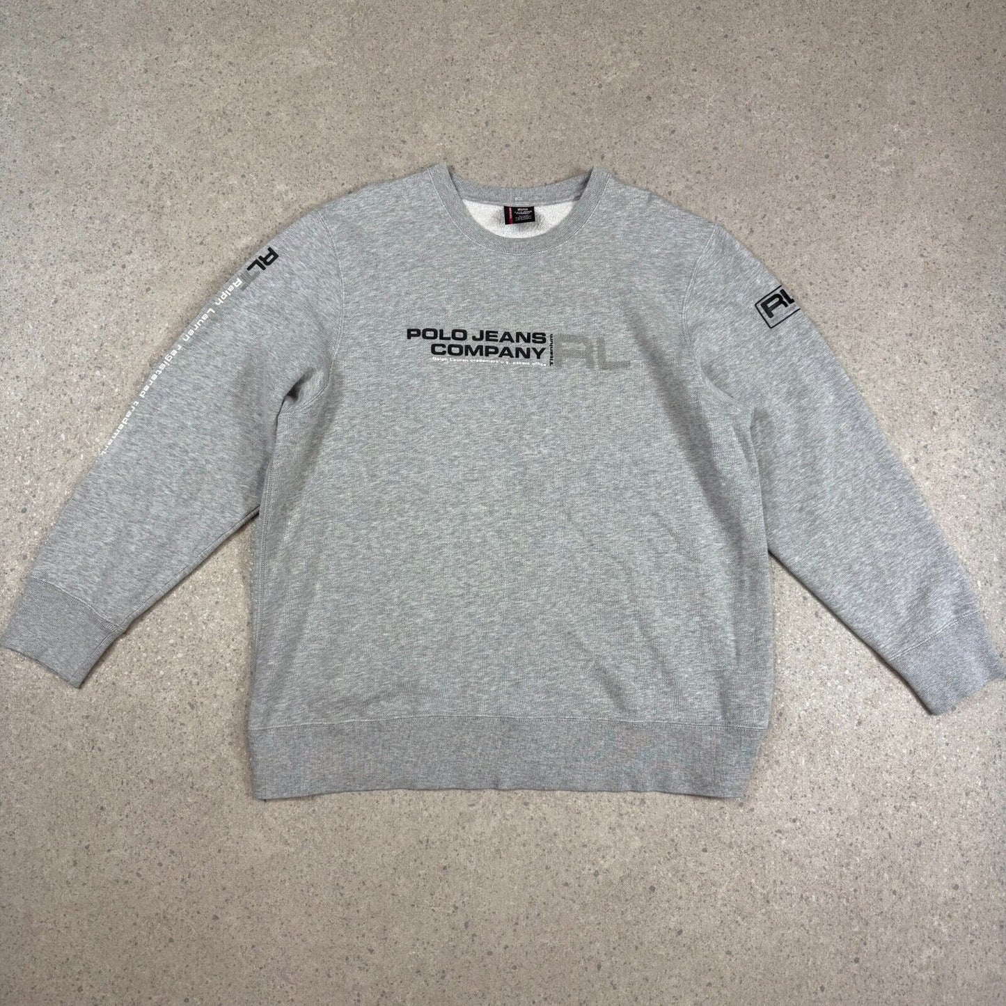 Ralph Lauren Polo Jeans Sweater XL Grey Logo Y2K