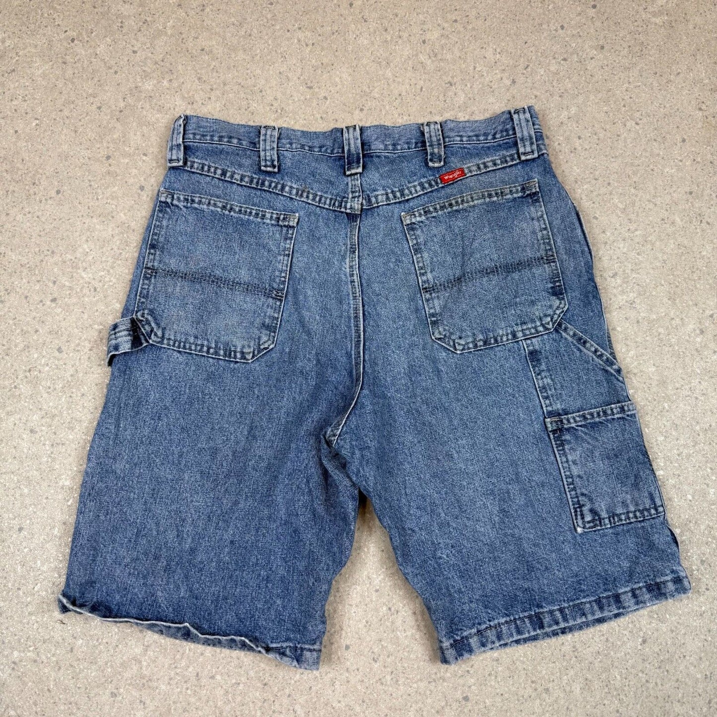 Wranger Carpenter Jorts 34” Blue Baggy Fit