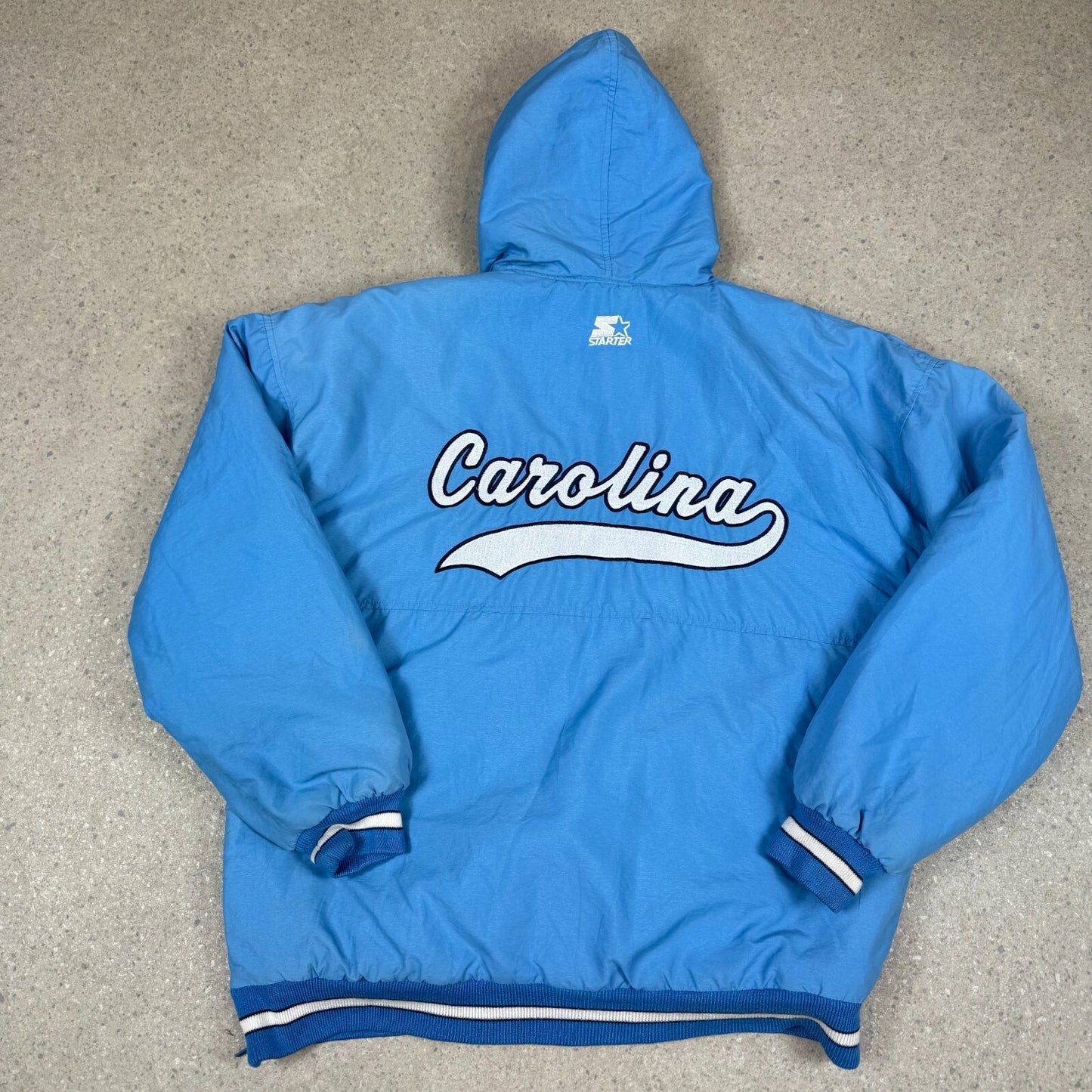 Carolina Starter Heavy Hoodie Jacket Large XL 90s Embroidered Logo