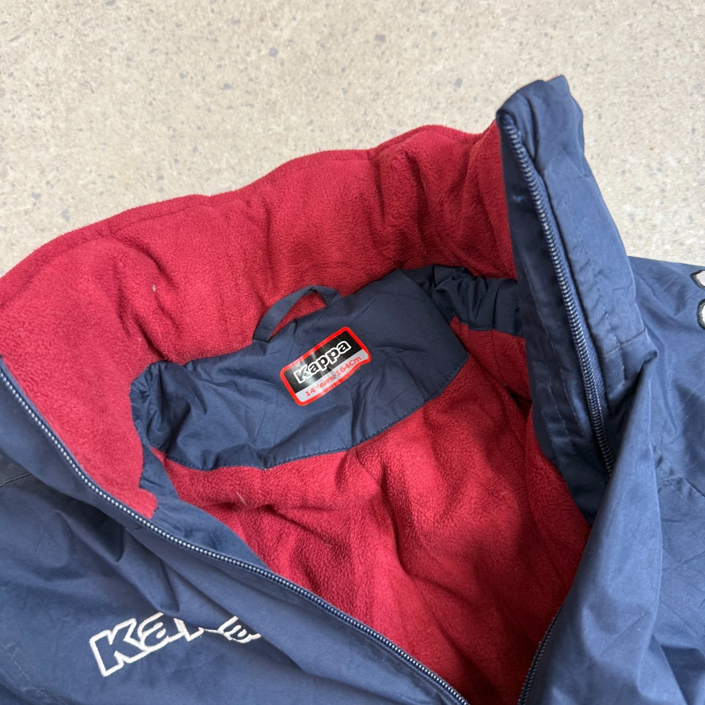 Kappa Puffer Jacket Small Navy Colourway Embroidered Logo Fleece Lined