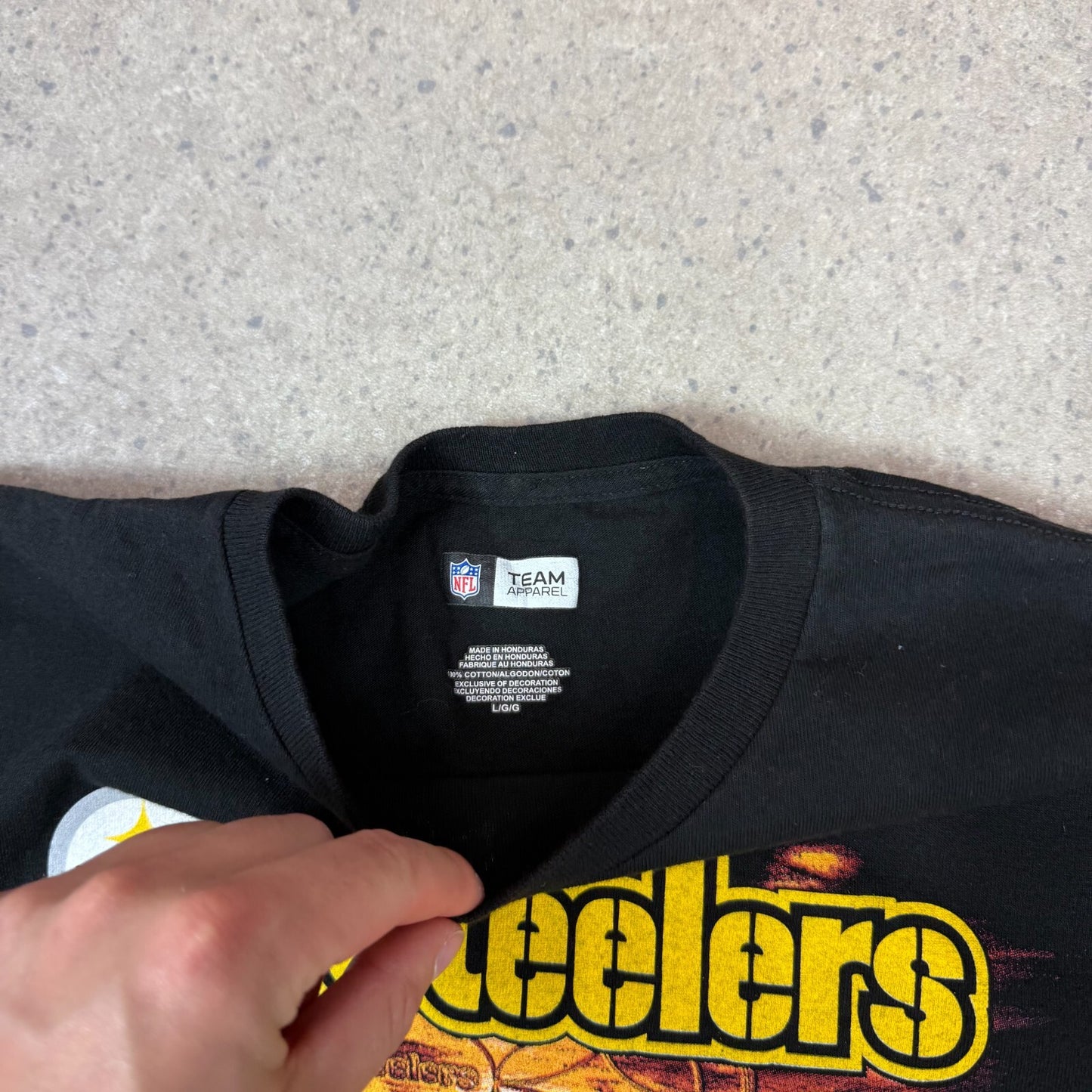 Steeler NFL T Shirt Large Black
