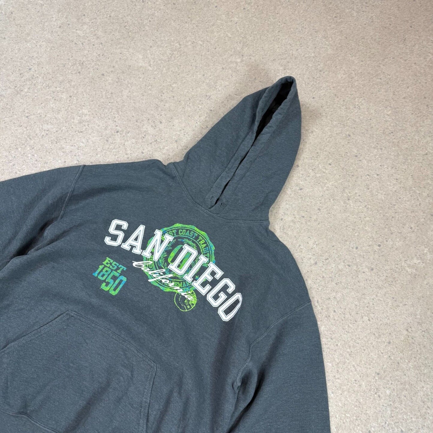 San Diego Vintage USA Hoodie S / M Grey Graphic Print Hooded