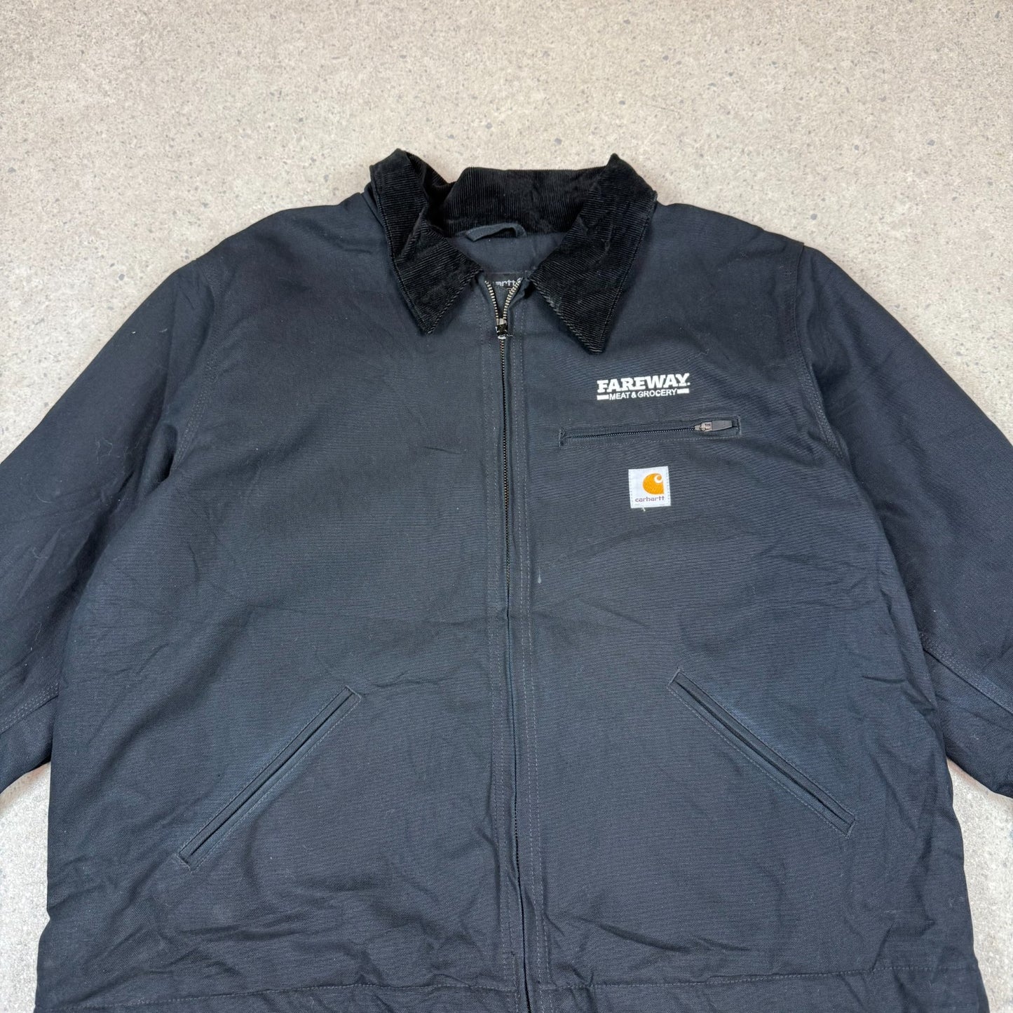 Carhartt Detroit Style Jacket 2XL Corduroy Collar Heavyweight Embroidered Logo