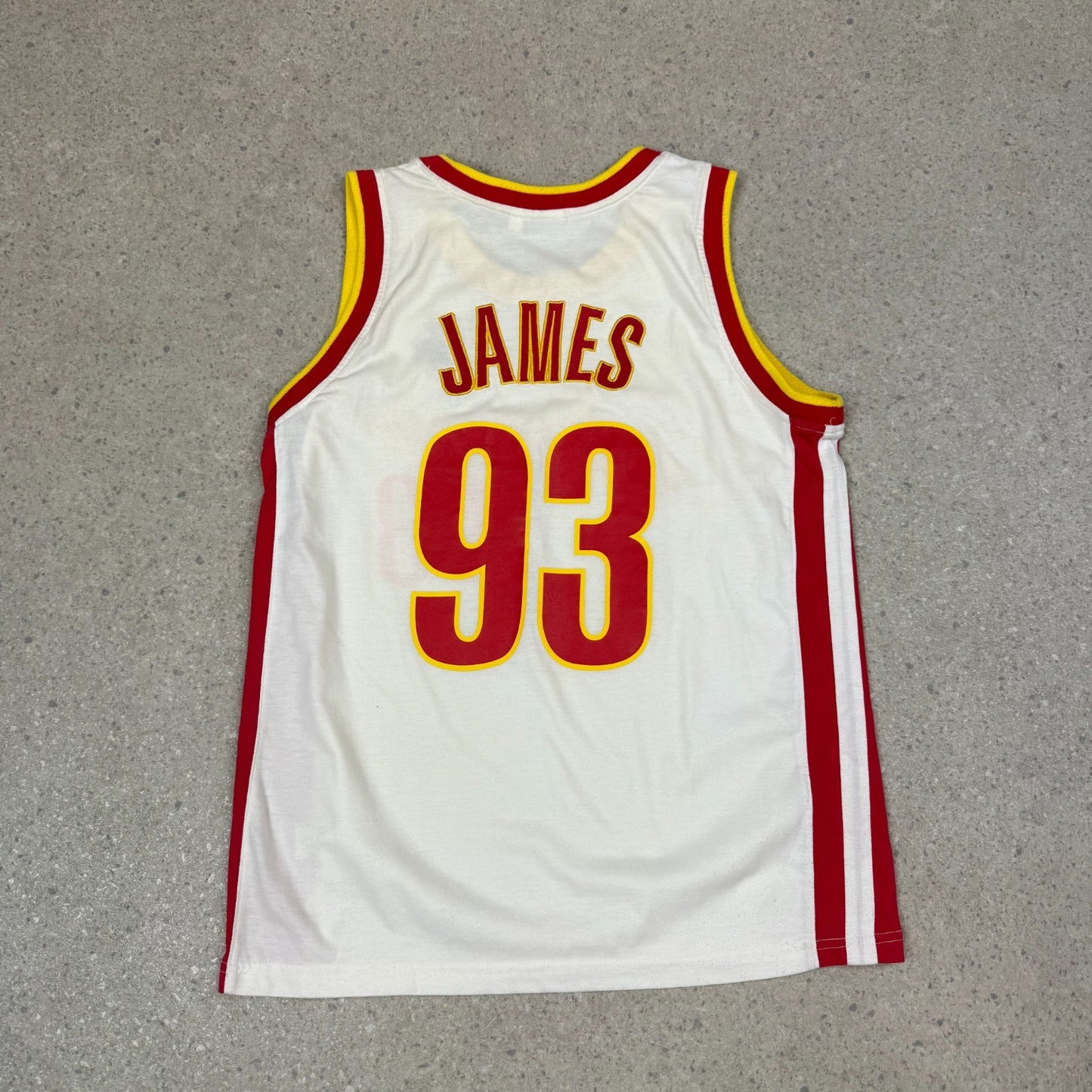 Cleveland Cavs 93 NBA Jersey Medium White Red Embroidered Logo