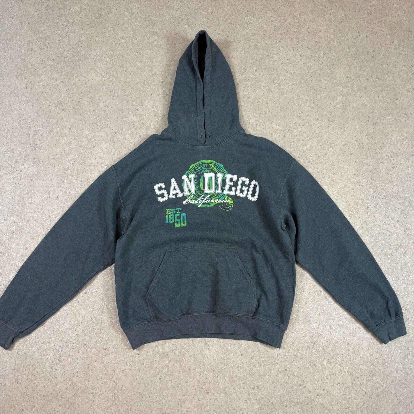 San Diego Vintage USA Hoodie S / M Grey Graphic Print Hooded