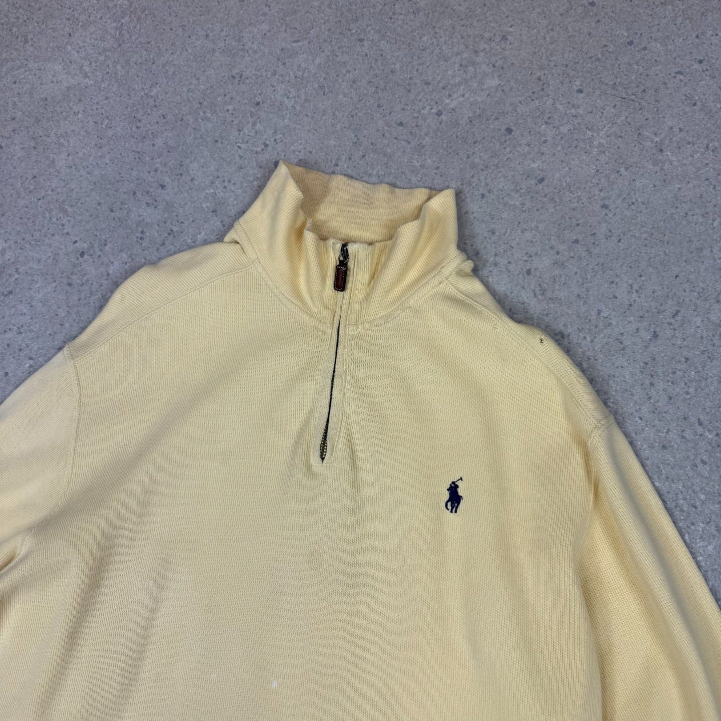 Ralph Lauren 1/4 Zip Jumper Large Yellow Colourway