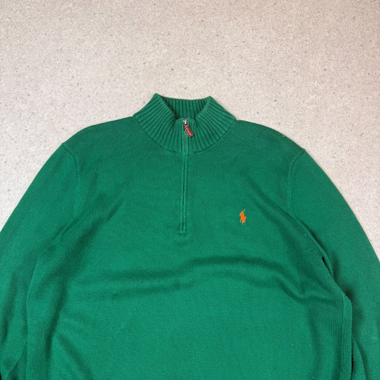 Ralph Lauren 1/4 Zip Jumper XL Green Colourway Embroidered Logo