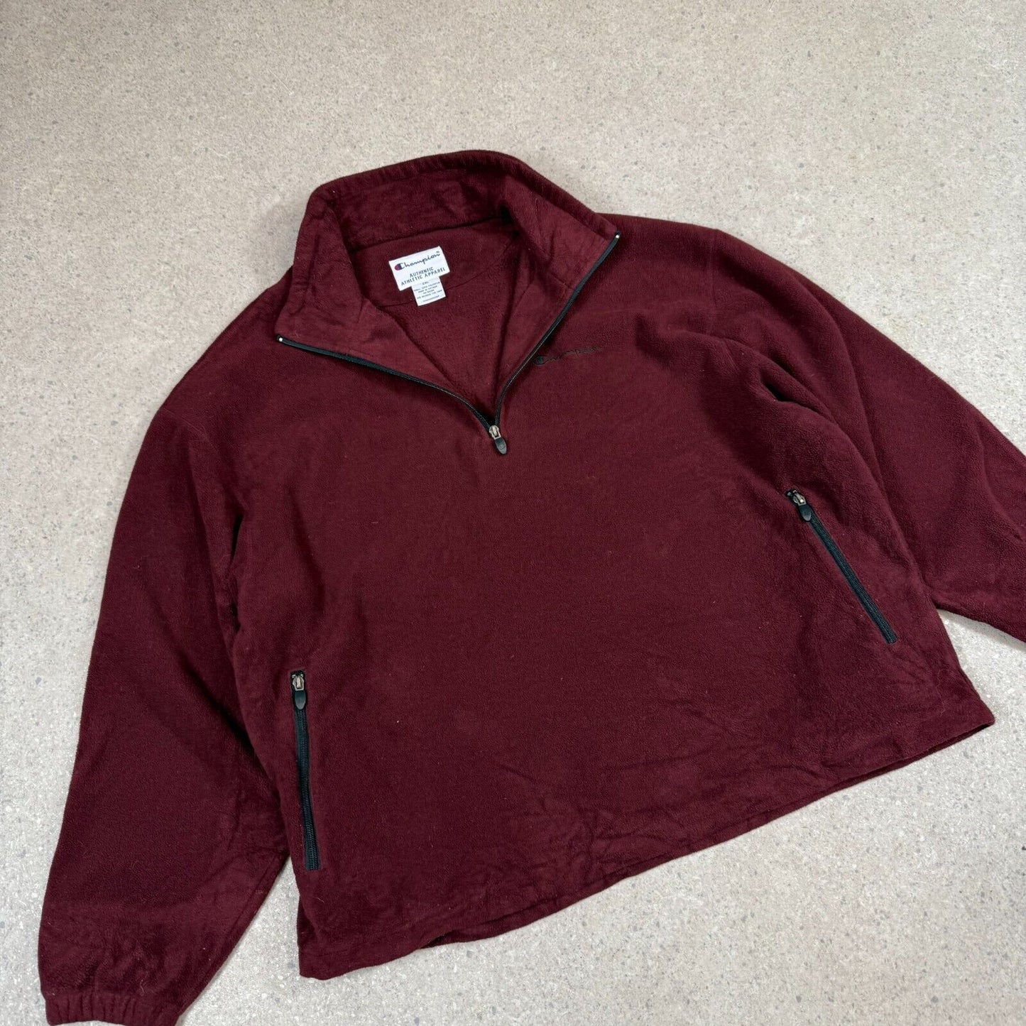 Champion 1/4 Zip Jumper Fleece 2XL Burgundy