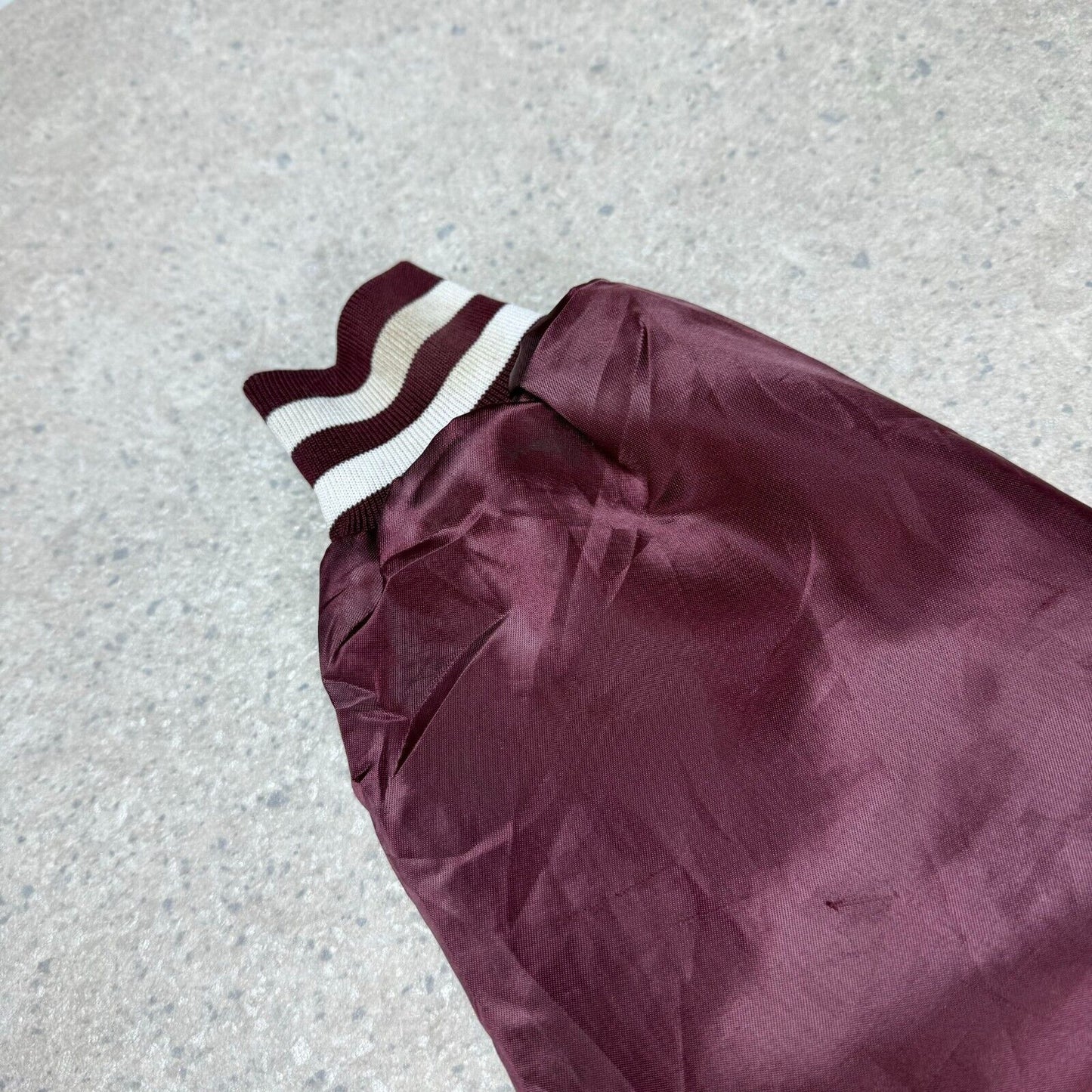 Carolina Satin Varsity Jacket XL Burgundy Swing Ster USA Vintage 90s Rare