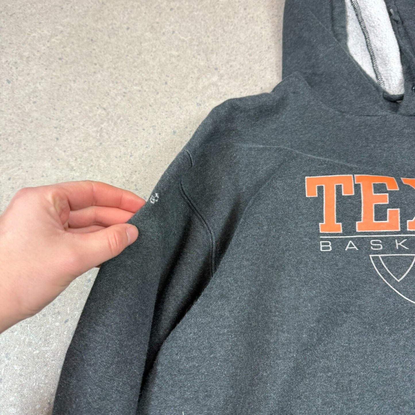 Vintage 90s Nike Texas Hoodie XL Grey Swoosh Heavyweight