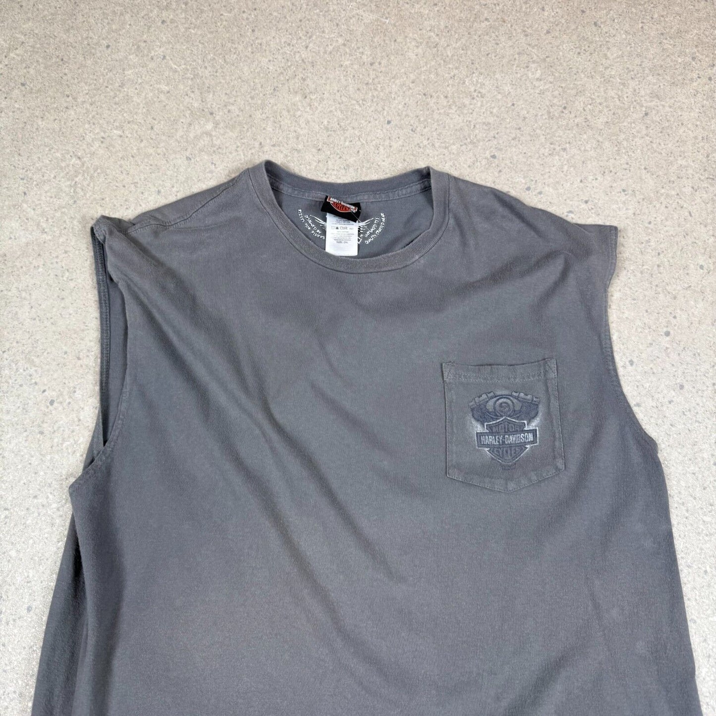 Harley Davidson Tank Top 2XL Grey Mississippi Y2K