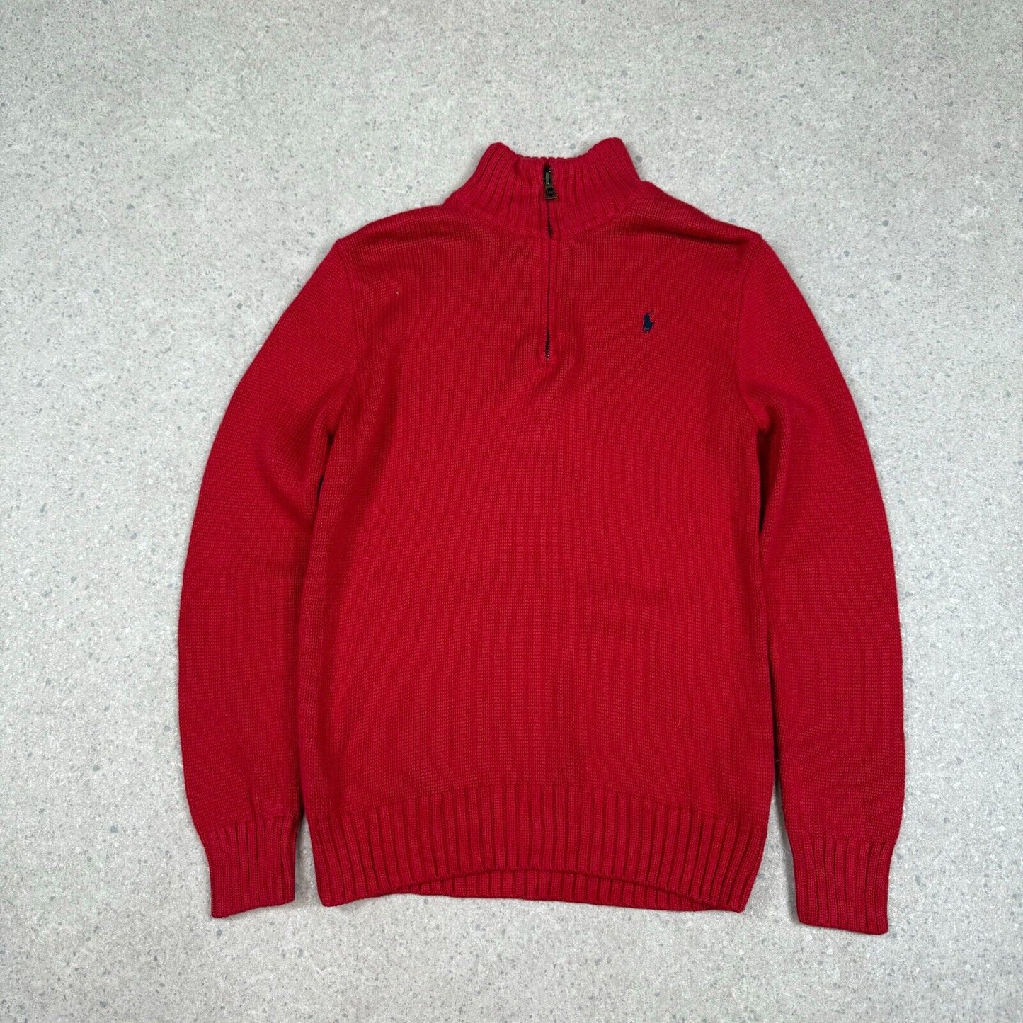 Ralph Lauren 1/4 Zip Jumper Womens M/L Red Knit