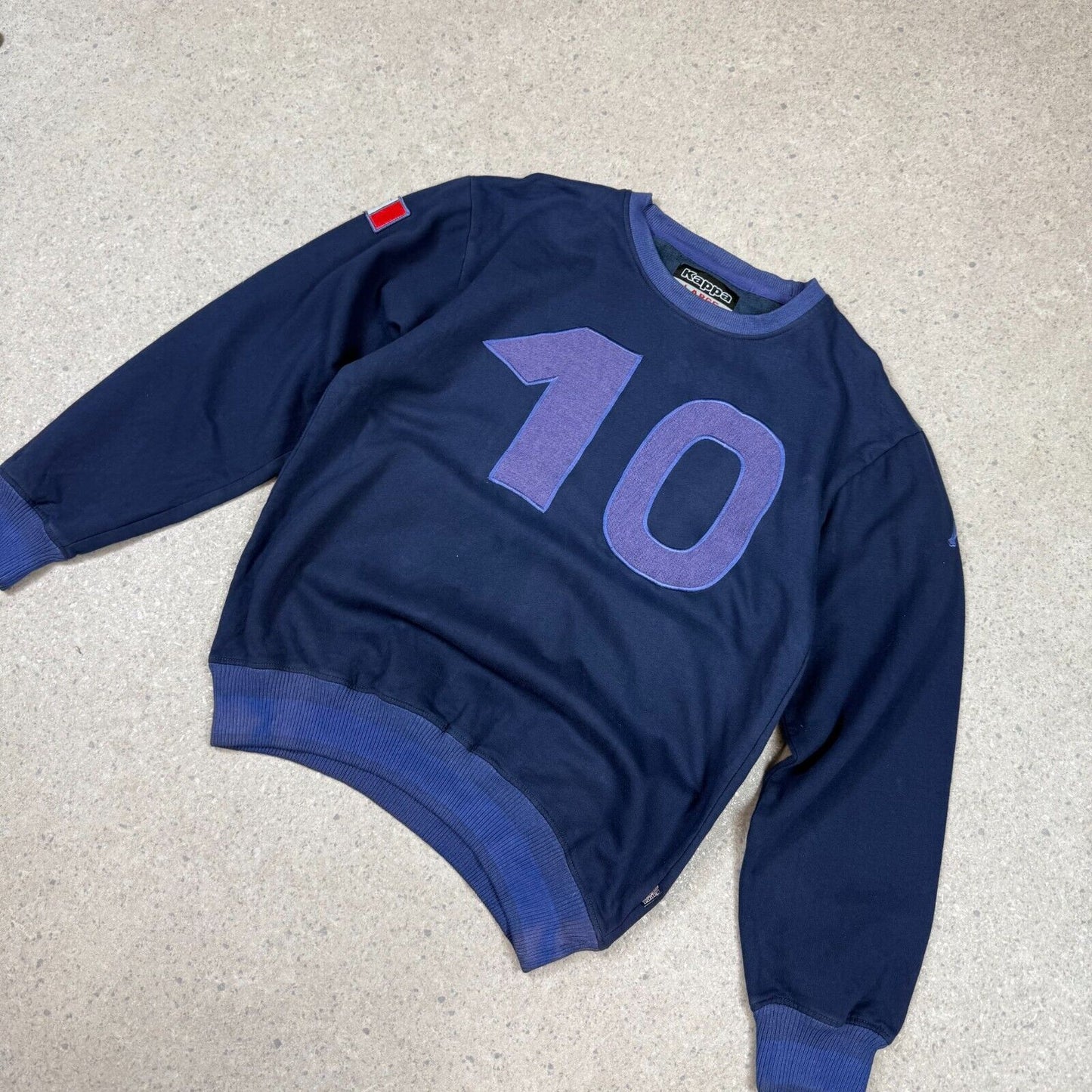 Kappa Sweatshirt Medium Navy Purple 10 Italy Y2K Embroidered