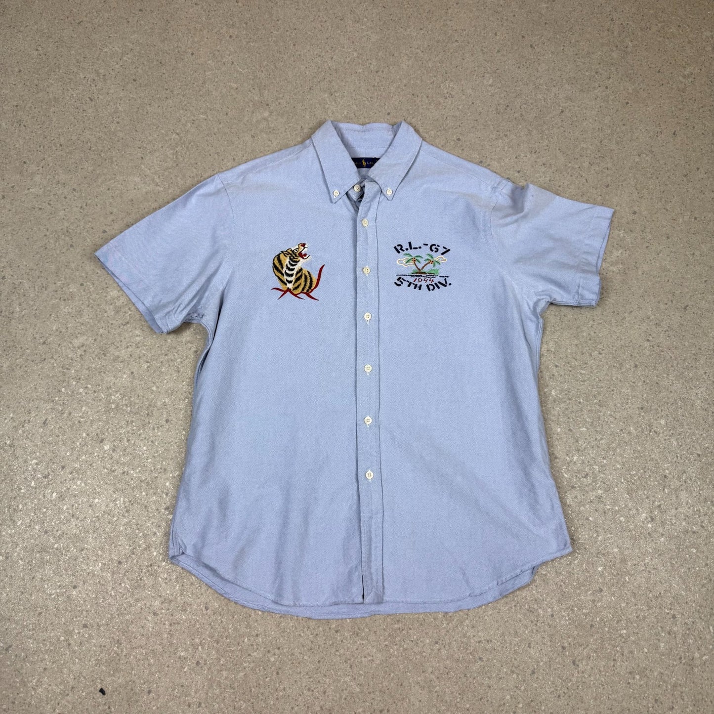 Ralph Lauren Shirt Short Sleeve Large Hawaii Embroidered Logo Relaxed Fit