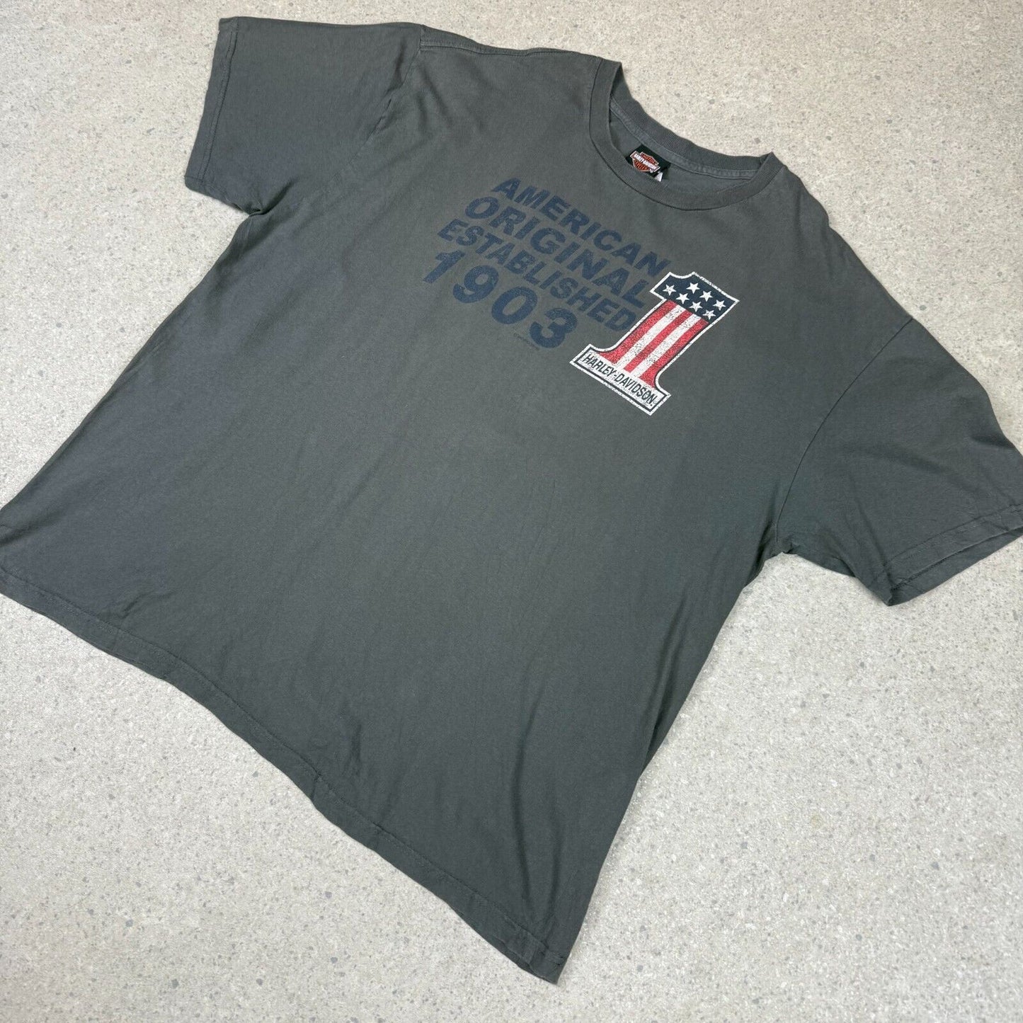 Harley Davidson T Shirt 2XL New York Graphic Charcoal Grey Relaxed Fit