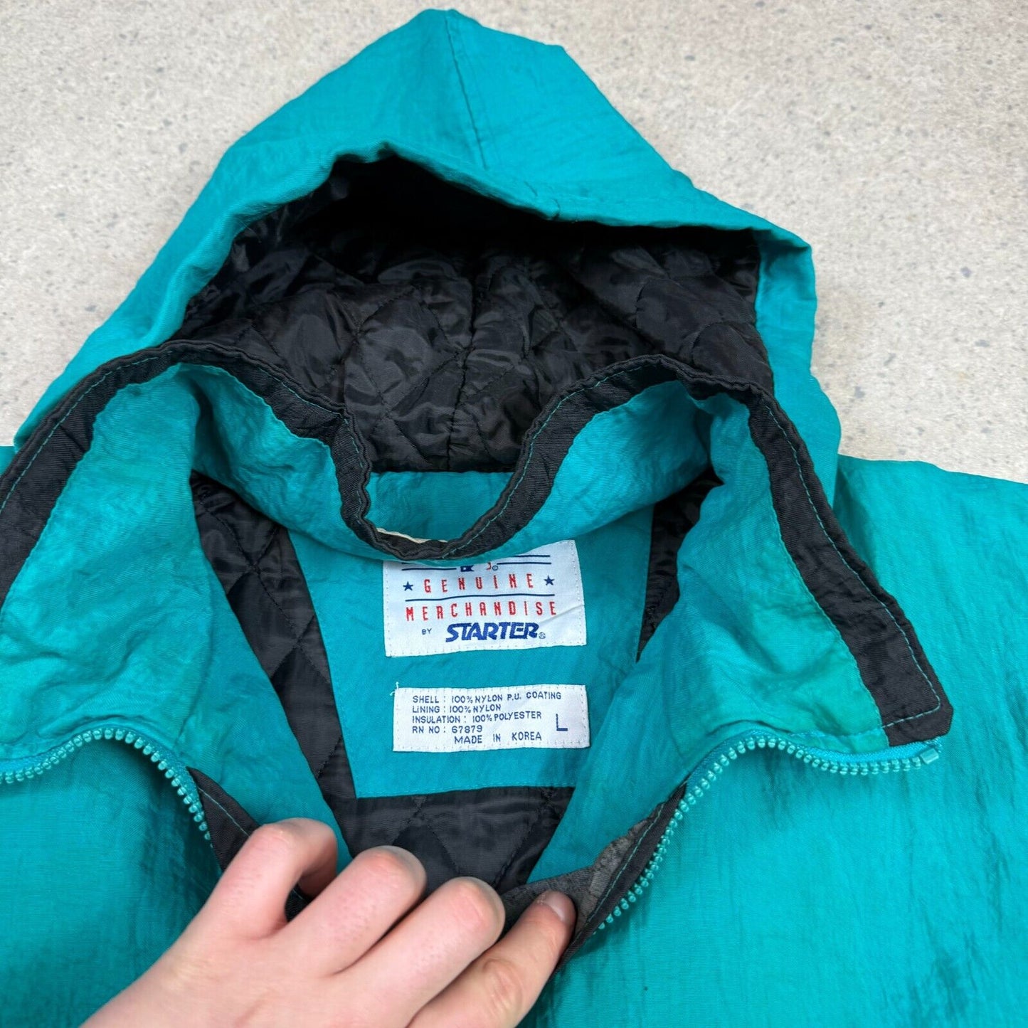 Florida Marlins Starter Jacket Large XL Vintage Turquoise 90s