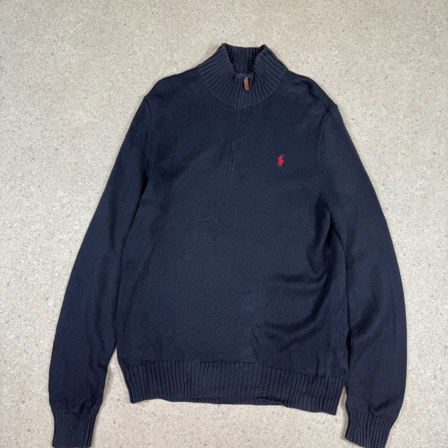 Polo Ralph Lauren 1/4 Zip Jumper Medium Navy