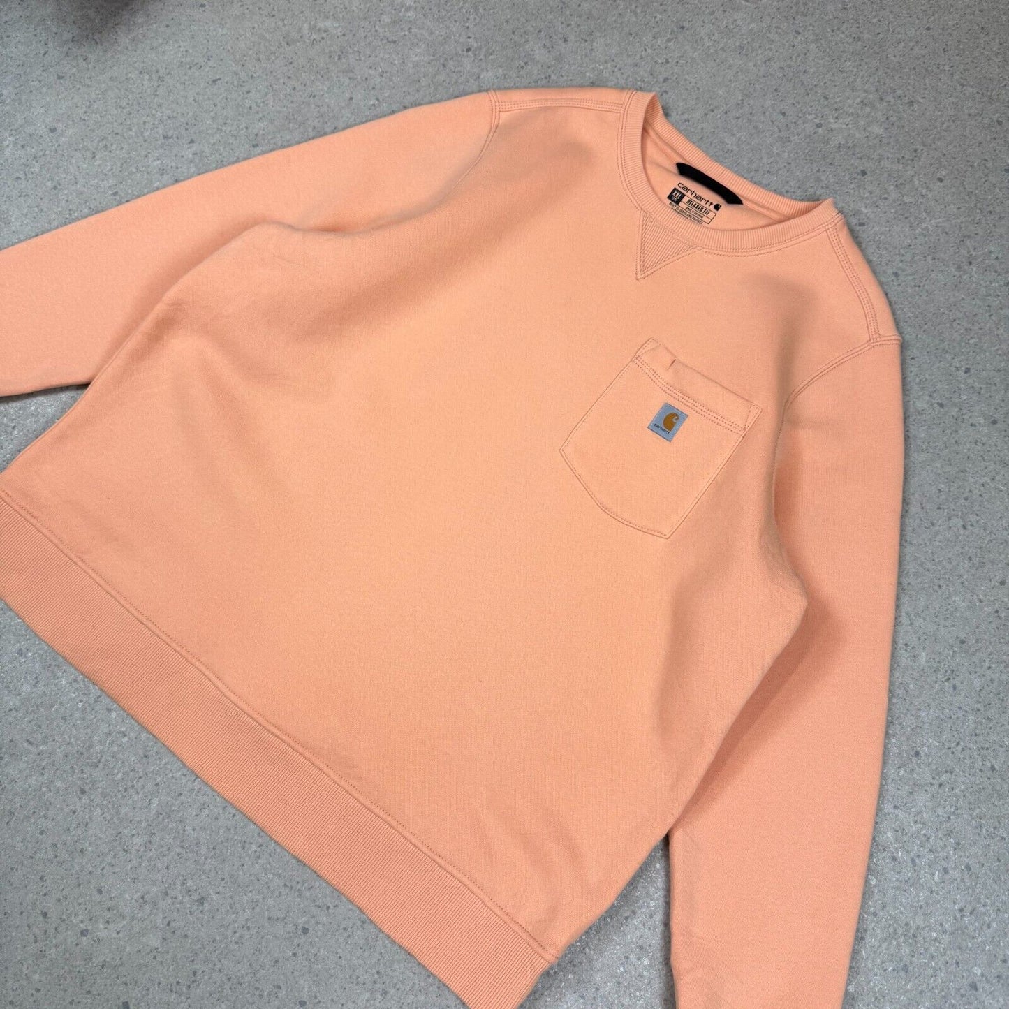 Carhartt Sweatshirt XL / XXL Peach Colourway Embroidered Logo Relaxed Fit