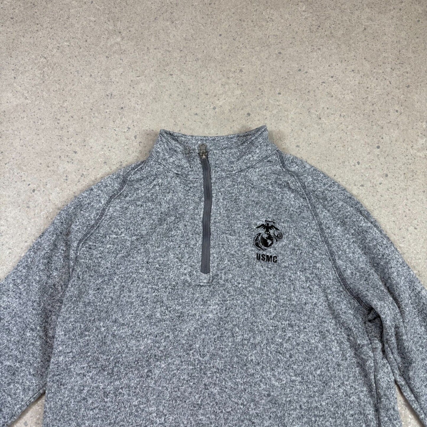 Champion Grey 1/4 Zip Jumper Fleece Large USMC USA