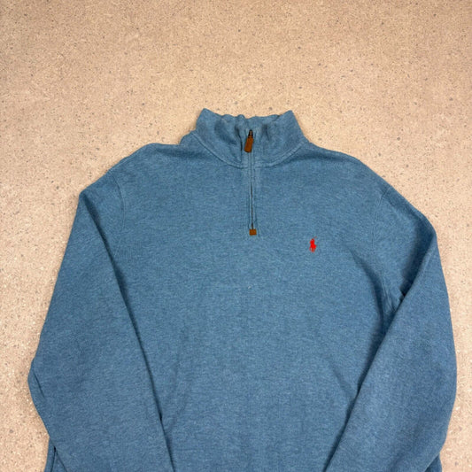 Polo Ralph Lauren 1/4 Zip XL Sweater Light Blue