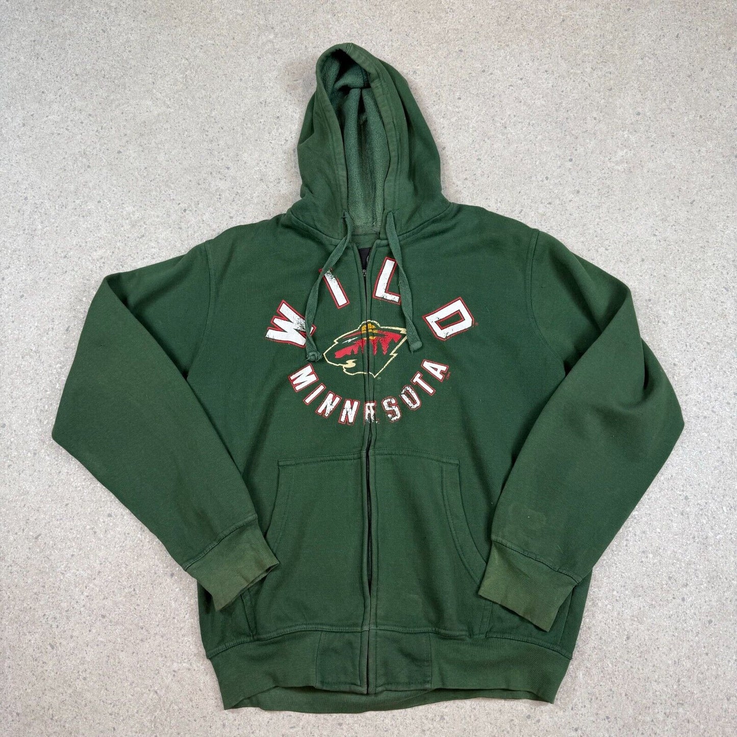 Minnesota Wild NHL Full Zip Hoodie Large Green