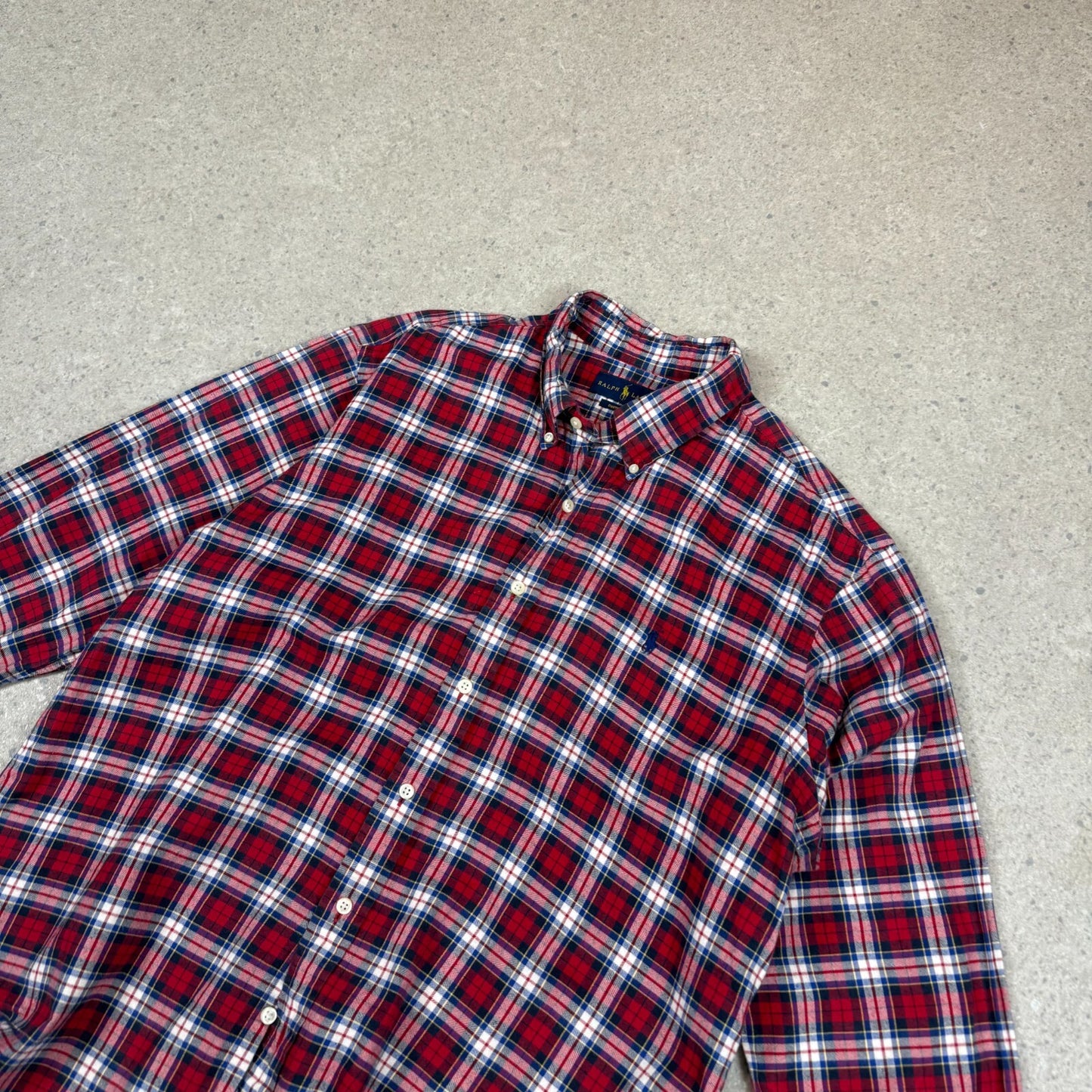 Ralph Lauren Shirt M/L Red Check Cotton Button Down Long Sleeve